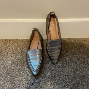 8M Franco Sarto Silver Flats